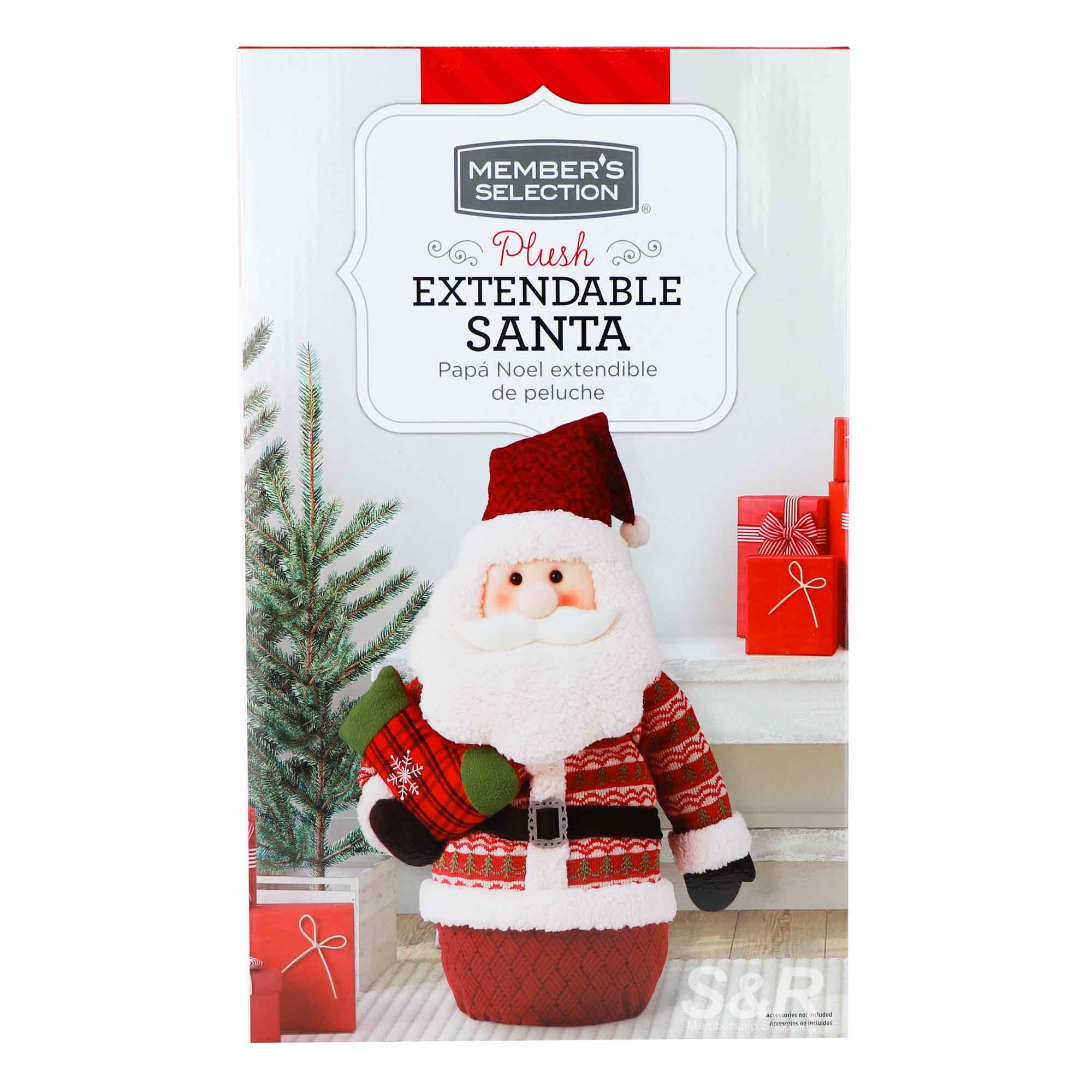 Member's Selection Plush Extendable Santa 1pc Member's Selection Plush Extendable Santa 1pc